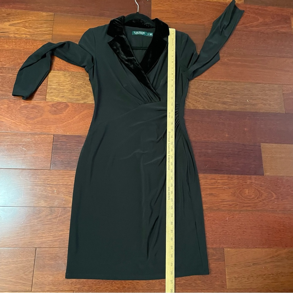 Lauren Ralph Lauren Tuxedo Dress Black Velvet Lapel Stretch Women's Sz 10P B32 - Picture 14 of 16